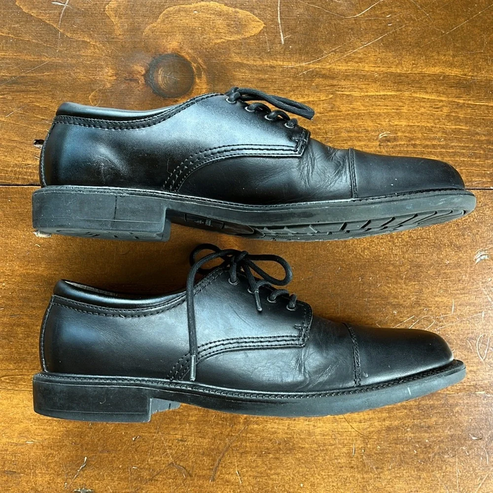 Dockers Black Leather Gordon Dress Cap Toe Oxford 090-2214 Sz 10.5